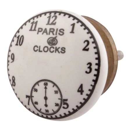 Paris Clocks Numerals Flat Ceramic Cabinet Knob Online